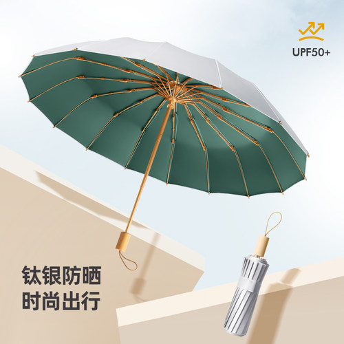 钛银手动伞双人遮阳伞