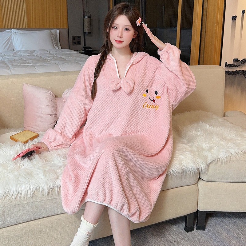 【精品】可穿式浴袍女长款吸水速干四季家用浴巾宽松特大码200斤