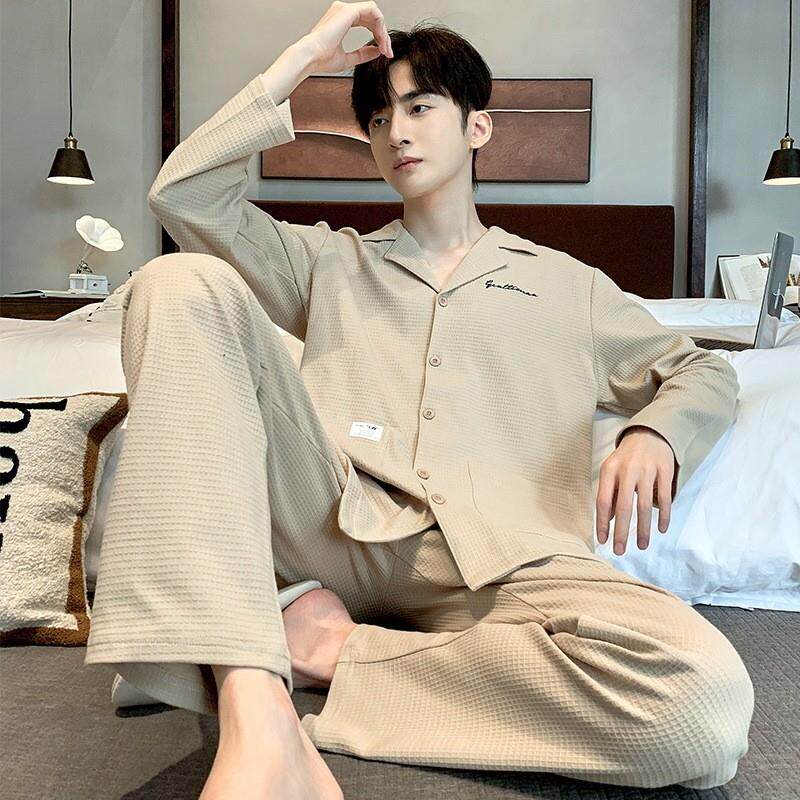 睡衣男士春秋款2026年新款纯棉大码宽松长袖青年春夏季家居服套装