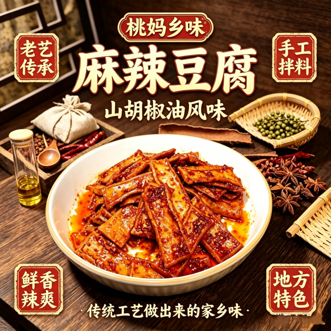 湖南特产【麻辣豆腐】冷江小片片麻辣豆腐干美食休闲零食牛皮豆干