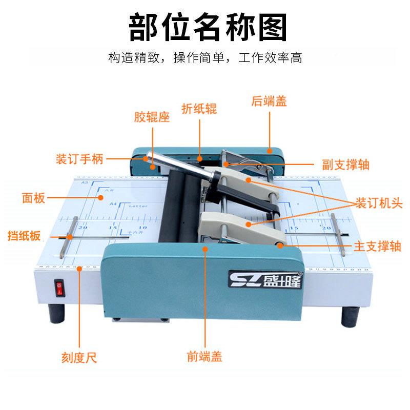 经典隆快印双头4订位A盛A4钉订折一体平订8200-绿骑马订3书折页手
