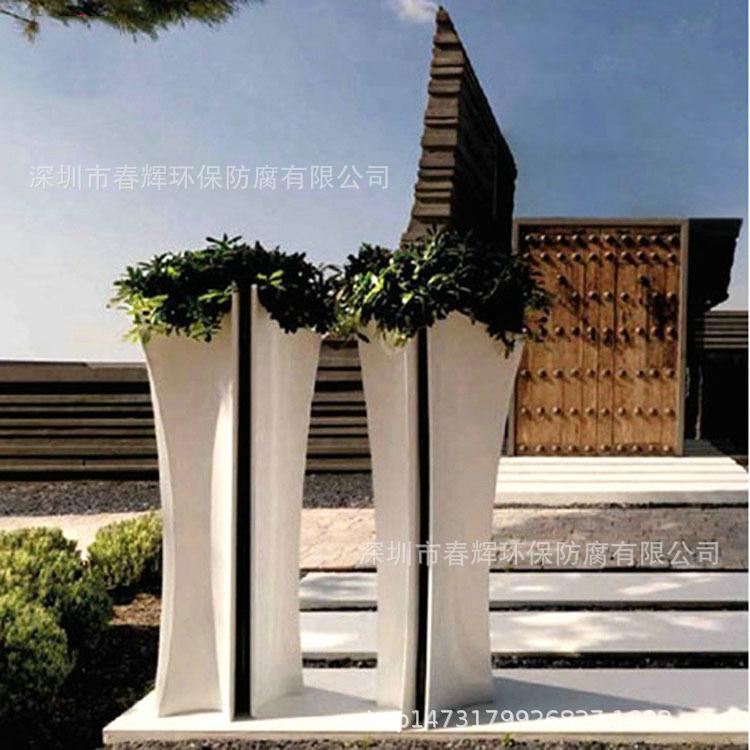 玻璃钢商业街户外花盆酒店售楼部花器商场美陈园林景观落地大花瓶