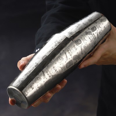 304不锈钢波士顿调酒壶摇酒杯美式调酒器调酒杯 雪克杯做饮品工具