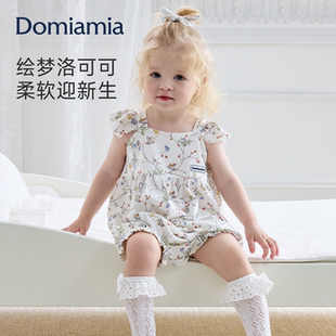 Domiamia婴儿包屁衣新生的儿连体衣满月百日女宝宝a类婴幼儿衣服