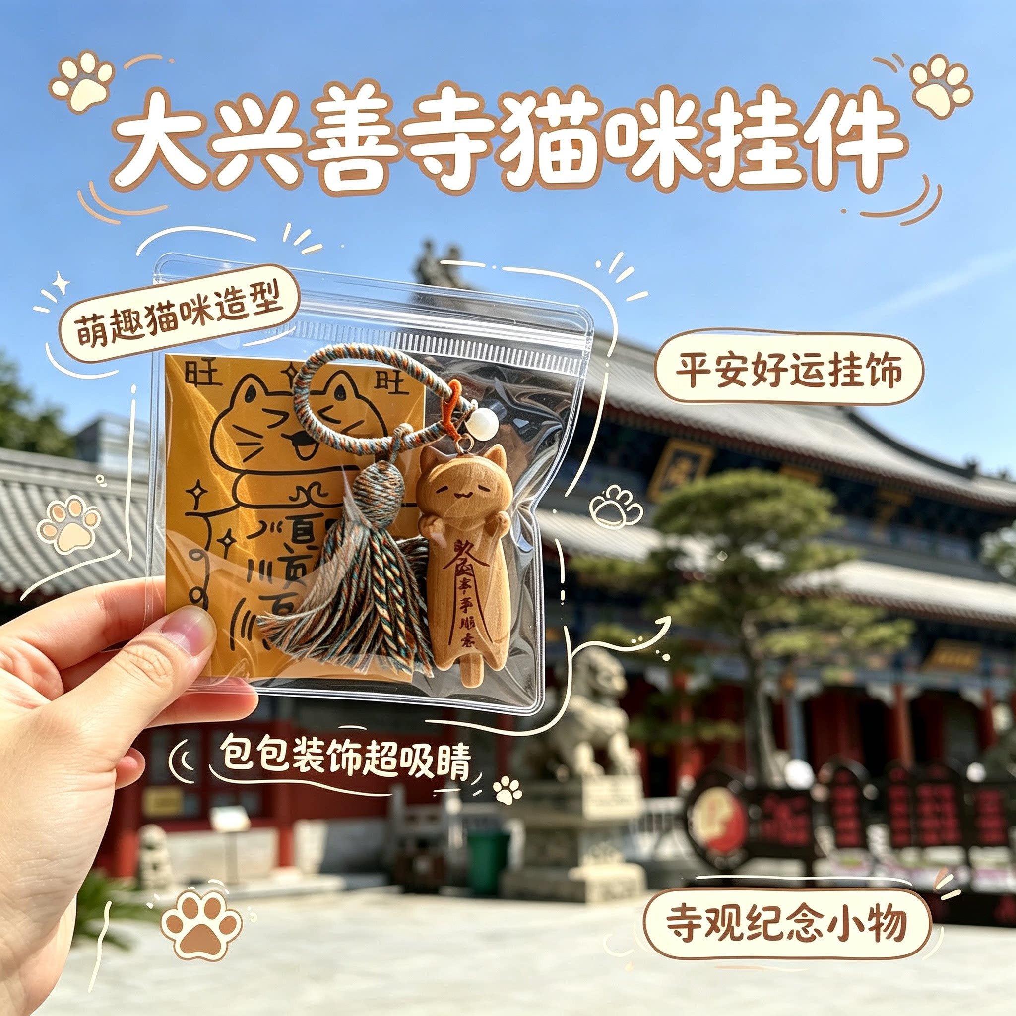 喵喵寺同款！大兴善寺猫咪挂件图片