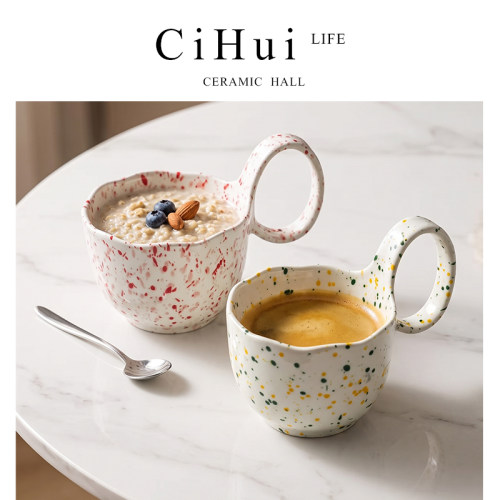 CiHui LIFE家用陶瓷牛奶杯水杯燕麦杯咖啡杯高颜值马克杯釉下彩