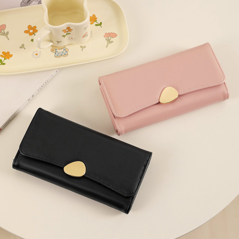 新款钱包女士长款手拿包复古真软皮质感零钱卡包简约百搭可放手机