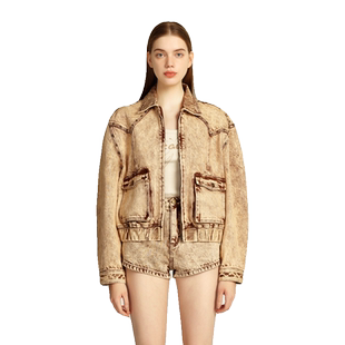 【王梓薇同款】CGUK牛仔外套 100%棉宽松复古牛仔外套