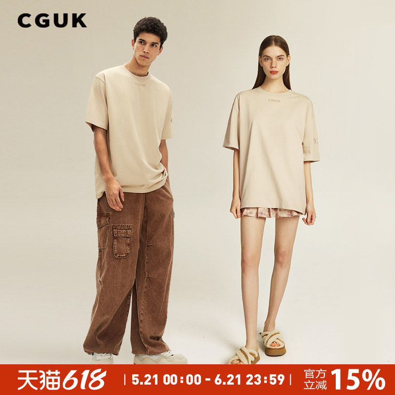 【高瀚宇/何洛洛同款】CGUK廓形T恤圆领T恤短袖T恤情侣款