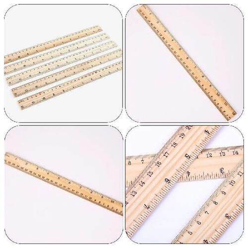12 Pcs Wooden Ruler Convenient Portable Kids Multi-function