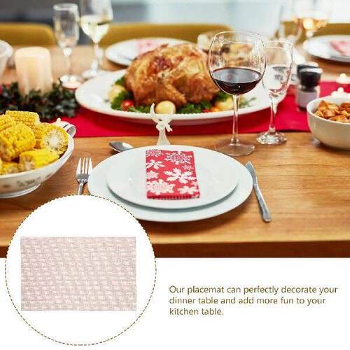 6 Pcs Mat Placemats Beige 2x2 Bulk Placemats Washable