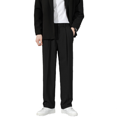 男士垂感阔腿小西裤休闲直筒宽松
