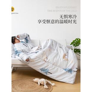 懒人抱枕被子袖 6B76冬季 子可穿加厚多功能一二合两用办公室带午睡