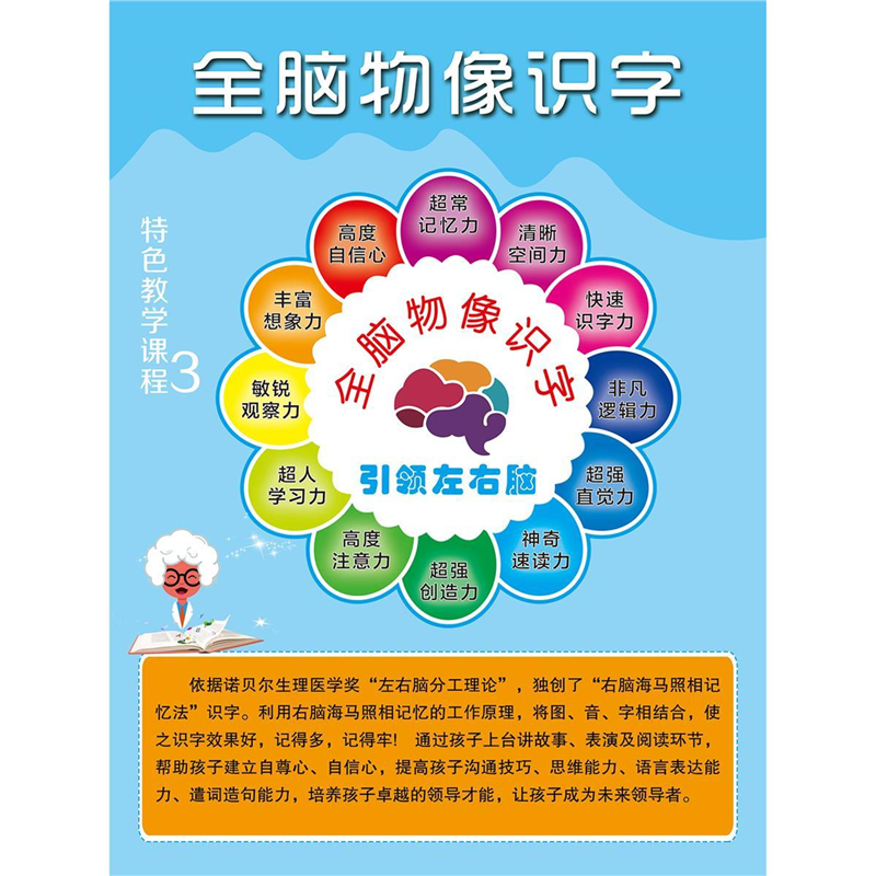 脑部功能图全脑大脑开发心理咨询室墙上装饰贴画海报印制墙贴挂图