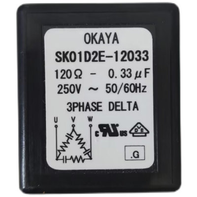 OKAYA 电机浪涌吸收器 SK01D2E-12033火花消除器0.33UF 120R 250V