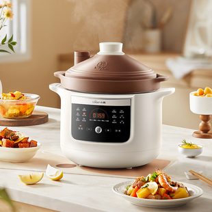 小熊微压电炖锅煲汤家用小型全自动炖盅紫砂炖汤锅煮粥专用锅新款