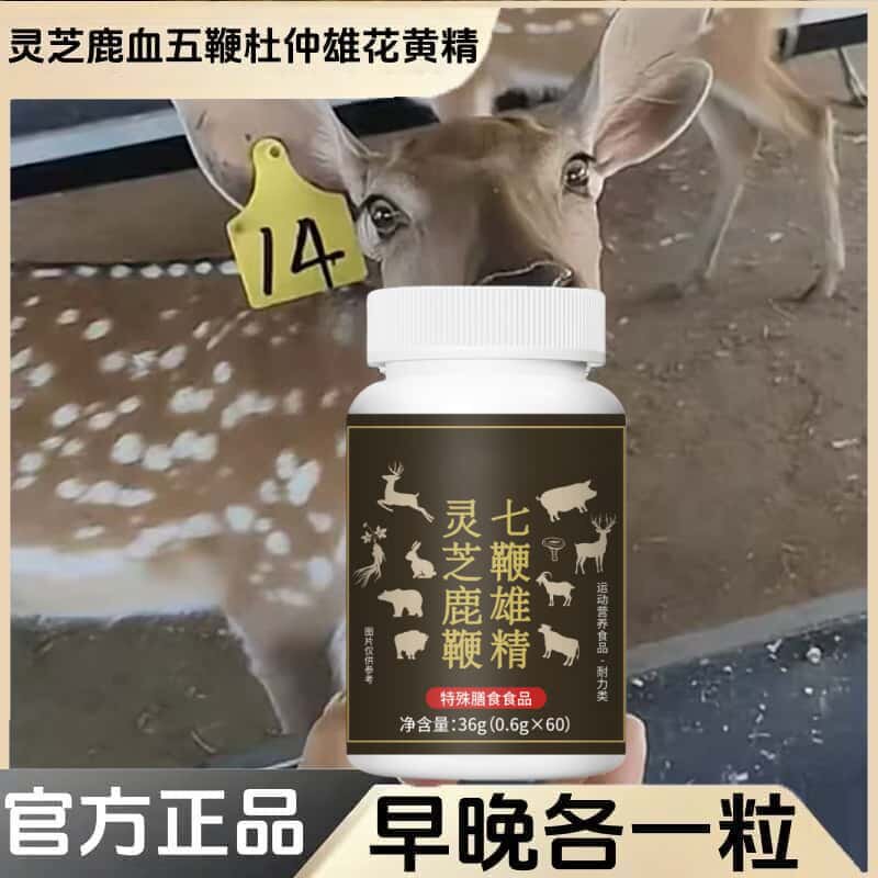 正品灵芝鹿鞭七鞭雄精片东北特产梅花鹿浓缩萃取成分高含量易吸收