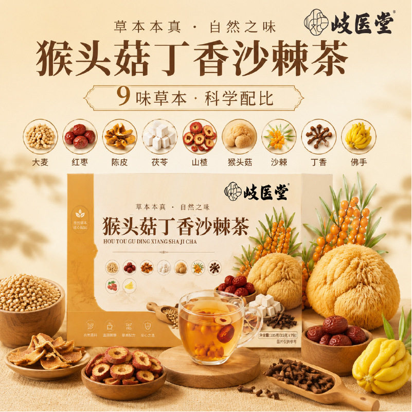 正品猴头菇丁香沙棘茶草本植物配方养生茶花茶独立包装养生泡水煮