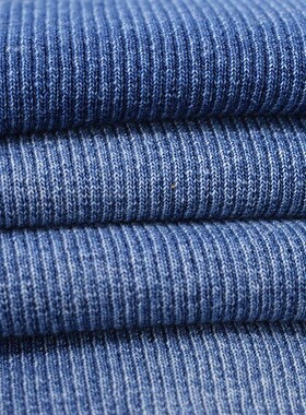 弹力下摆*布料i针织牛仔布可袖口水洗靛蓝螺纹螺纹现货罗纹222x2