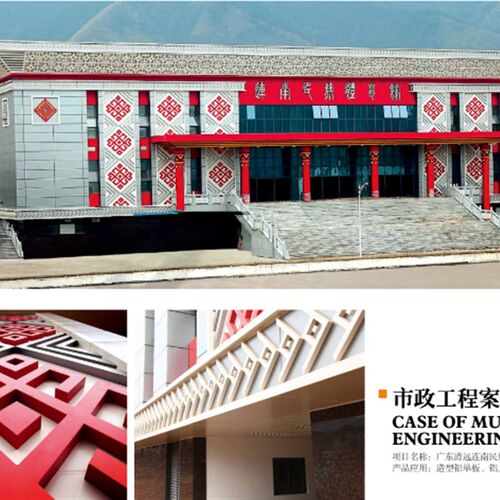 广东清远民族体育馆市政工程 铝方通 F幕墙 造型铝单板 铝窗花案