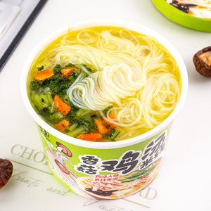 香菇鸡汤米线桶装整箱免煮速食冲泡细米线过桥米线香辣牛肉味米线