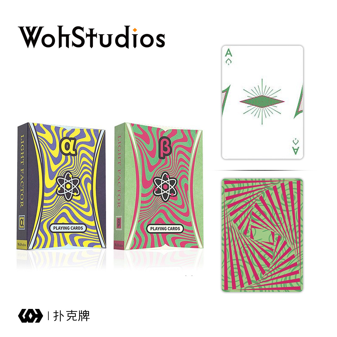 【Woh】光因子 α/β潮玩扑克牌 花切纸牌荧光紫光变色 魔术扑克图片
