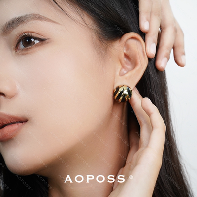 AOPOSS合金耳针原创黑金耳针女性
