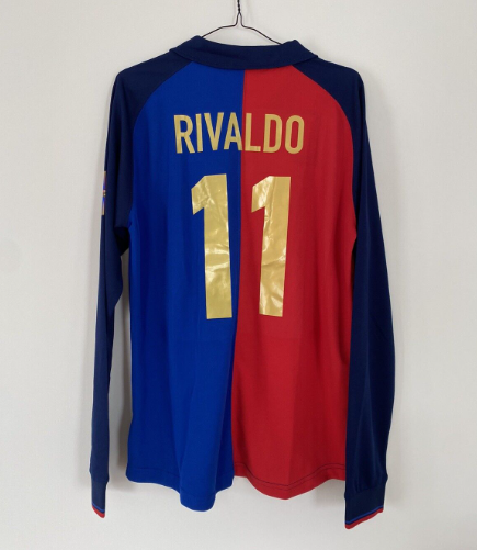 Retro 99 Barcelona RIVALDO 100th Anniversary GUARDIOLA shirt 运动/瑜伽/健身/球迷用品 足球服 原图主图