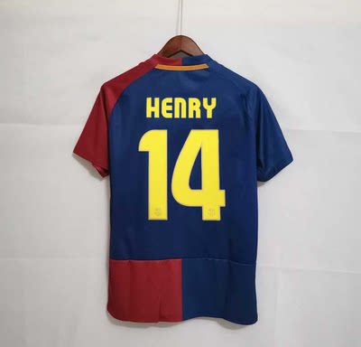 08 09 Barcelona XAVI A.INIESTA MESSI HENRY Classic Jerseys