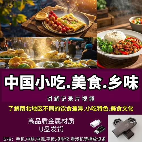 U盘讲解中华南北不同地区的美食乡味小吃高清视频优盘记录MP4格式