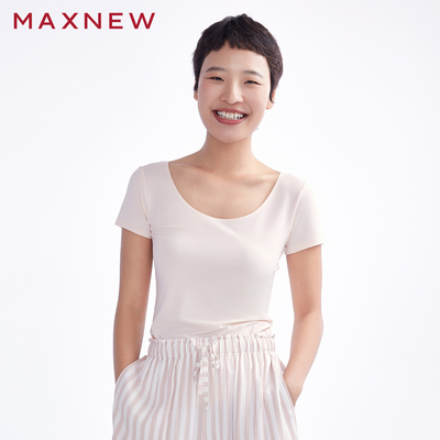 【门店同款】马恩MAXNEW女装2024夏季新款短袖T恤内搭凉感U领无痕