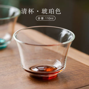 禾器大容量晶彩玻璃茶杯耐热家用品茗杯和器茶具透明主人杯子清杯