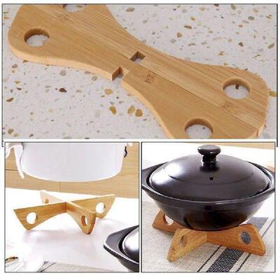 Bamboo Insulated Pot Holder Hot Dish Holders Table
