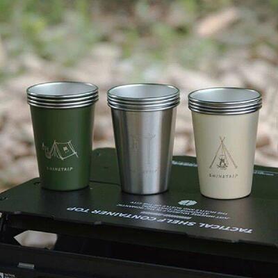 4Pcs 350ml Coffee Milk Tumblers with Bag Outdoor Cup Set