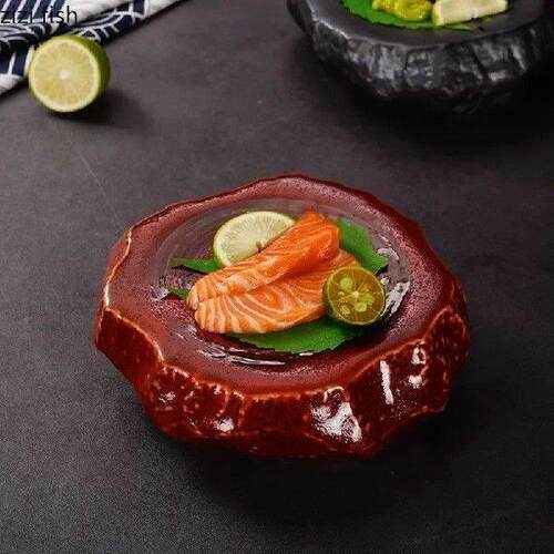 Creative Stone Pattern Ceramic Dinner Plate Sushi Plate