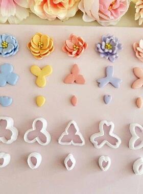 10Pcs Flower Clay Cutter Clay Molds for Earrings Making, 5