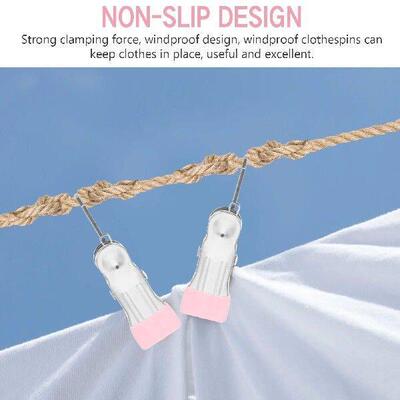 20 Pcs Non Slip Clothespins Stainless Steel Windproof Clips