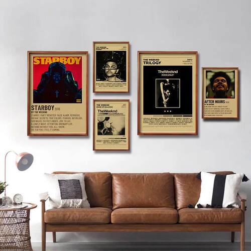 Buy Three Get Four The Weeknd Poster Retro Kraft Paper Print