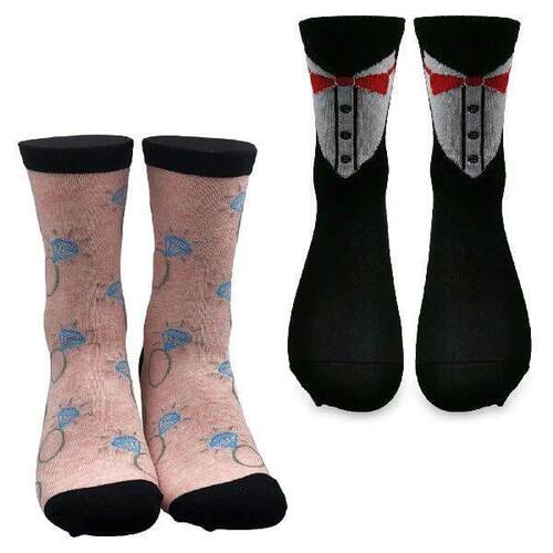 2pairs Exquisite Craft Fine Stitching Premium Groom Socks