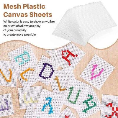 JHD-30 Pieces Plastic Mesh Canvas Sheets For Embroidery,