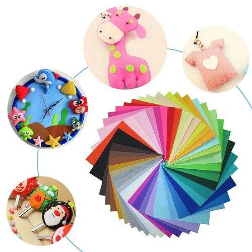 40pcs Non-woven Fabric DIY Crafts 10x10cm Felt Sheets