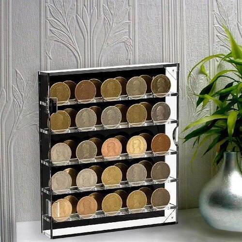 Coin Display Case Clear Acrylic Round Coin Holder Removable