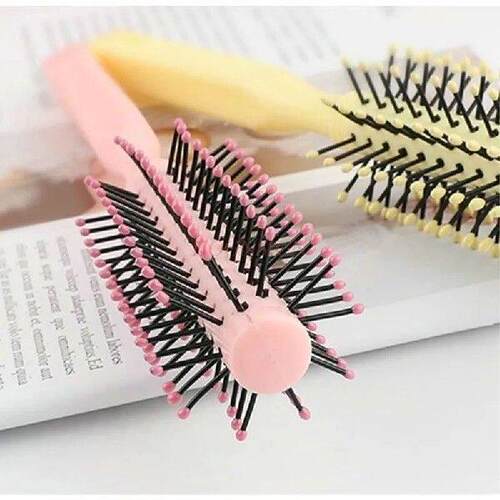straight hair comb Small Portable Hair Comb Roll Pink Shape