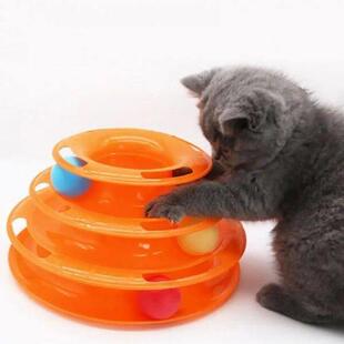 3 Levels Cat Plate Toy Tower Tracks Pet Kittens Interactive