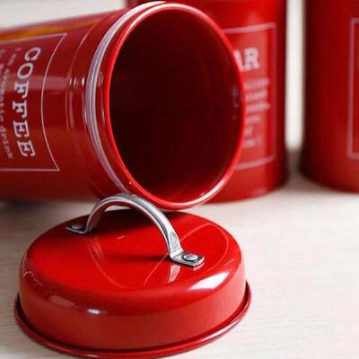Set Of 3 Tea Coffee Sugar Metal Jar Canister Jam Kitchen