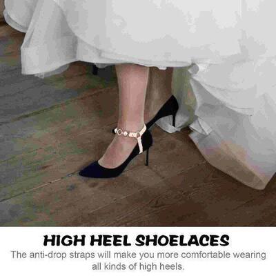 3 Pairs Pearl Anti Drop Heel Laces Miss High Heels Ankle