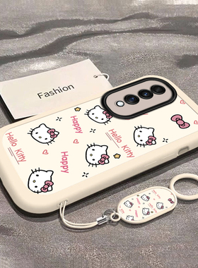 可爱猫咪适用荣耀70手机壳新款FNE-AN00防摔镜头全包男女挂绳硅胶软壳创意保护套高级感时尚个性小众情侣网红