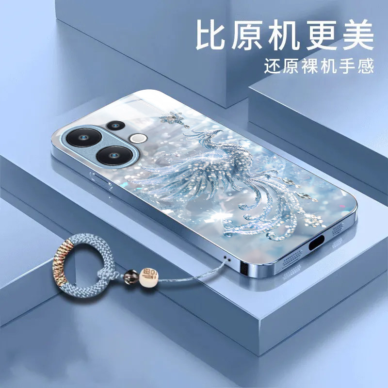 钻石凤凰适用vivoS50手机壳vivoS30/s20/s19pro新款s18/s17/s16e玻璃s15/s12/s10防摔s9/s7t硬壳s6/s1高级感