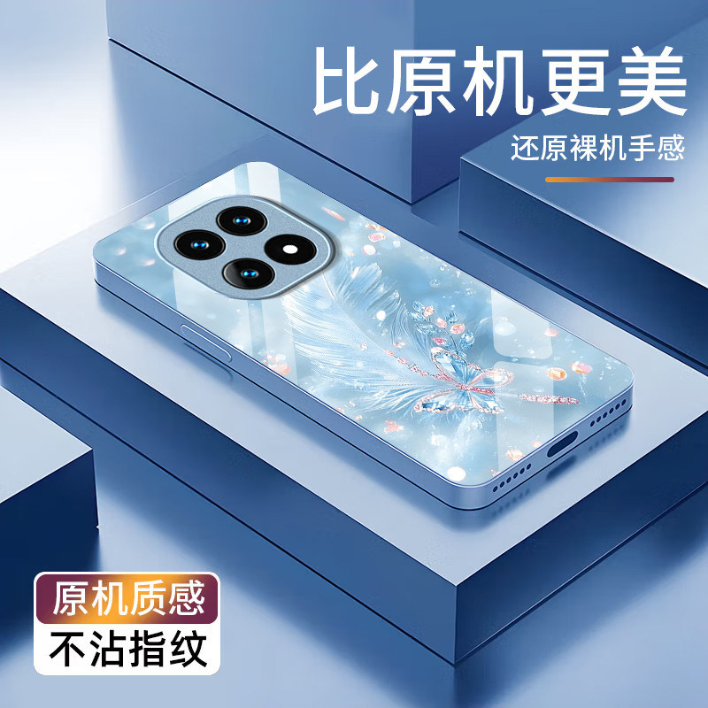 水晶蝴蝶适用红米K100Pro手机壳红米Note17/15/14pro+新款13/12r玻璃note11防摔k90/80/70/60/50硬壳turbo3/4