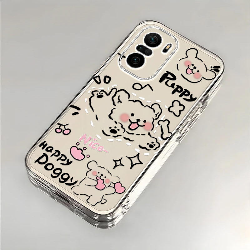 奔跑小狗适用红米K40Pro手机壳新款M2012K11C防摔镜头全包男女挂绳创意透明保护套高级感时尚潮外壳个性小众